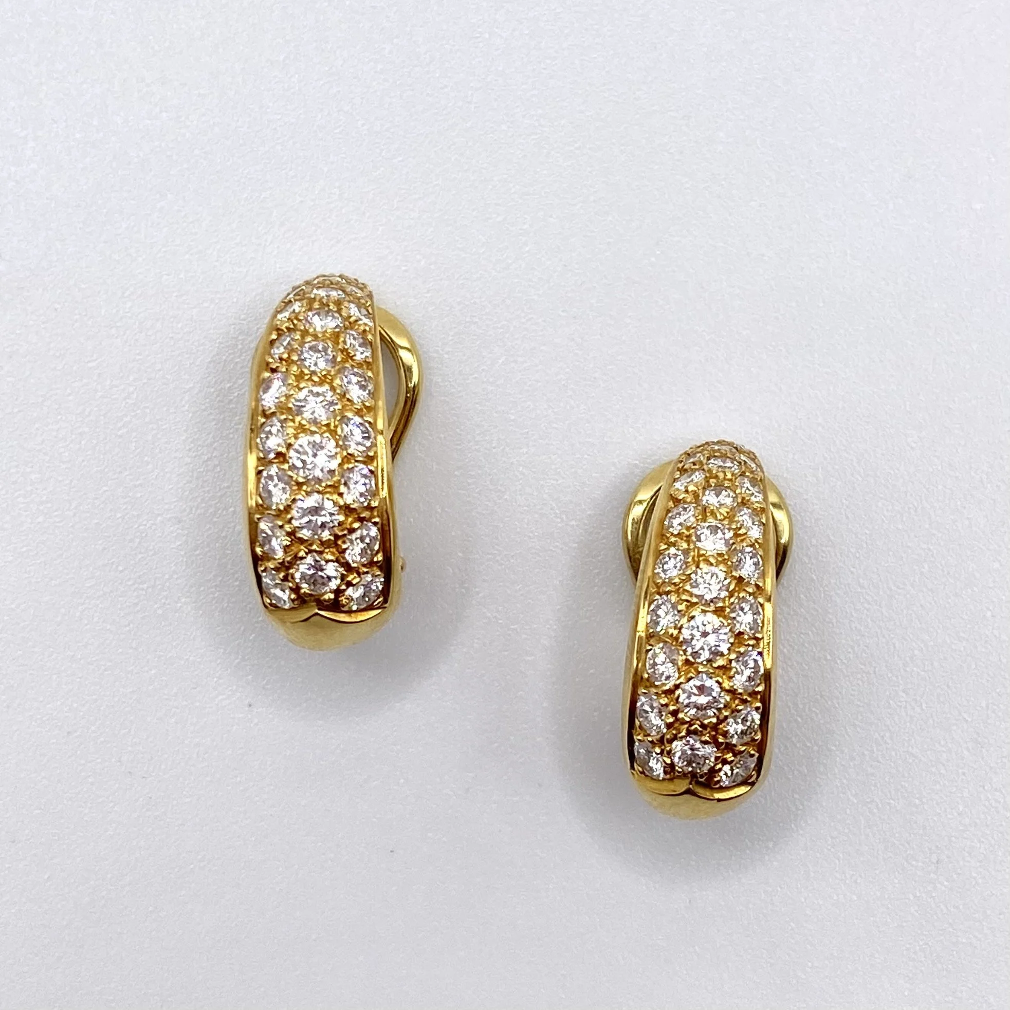 "Dan Frere" Diamond Pave Clip-On Hoop Earrings
