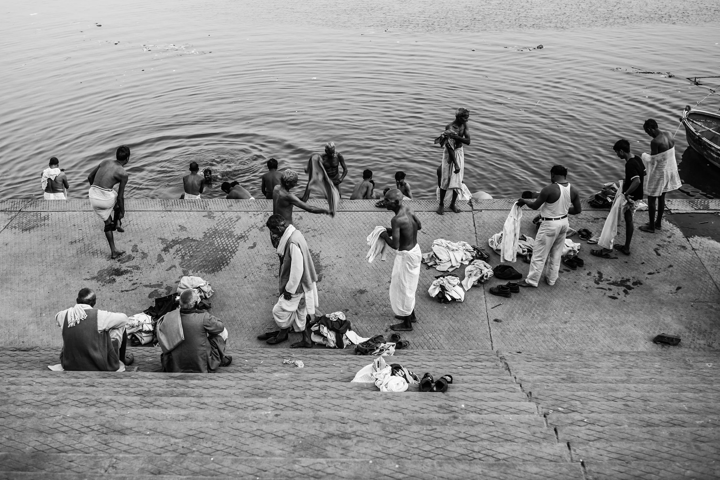 Men Washing at the Ghat, Varanasi