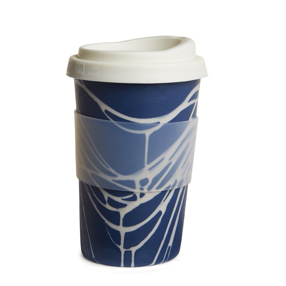 NEW mug - white with a blue handle — Sarah Kaye