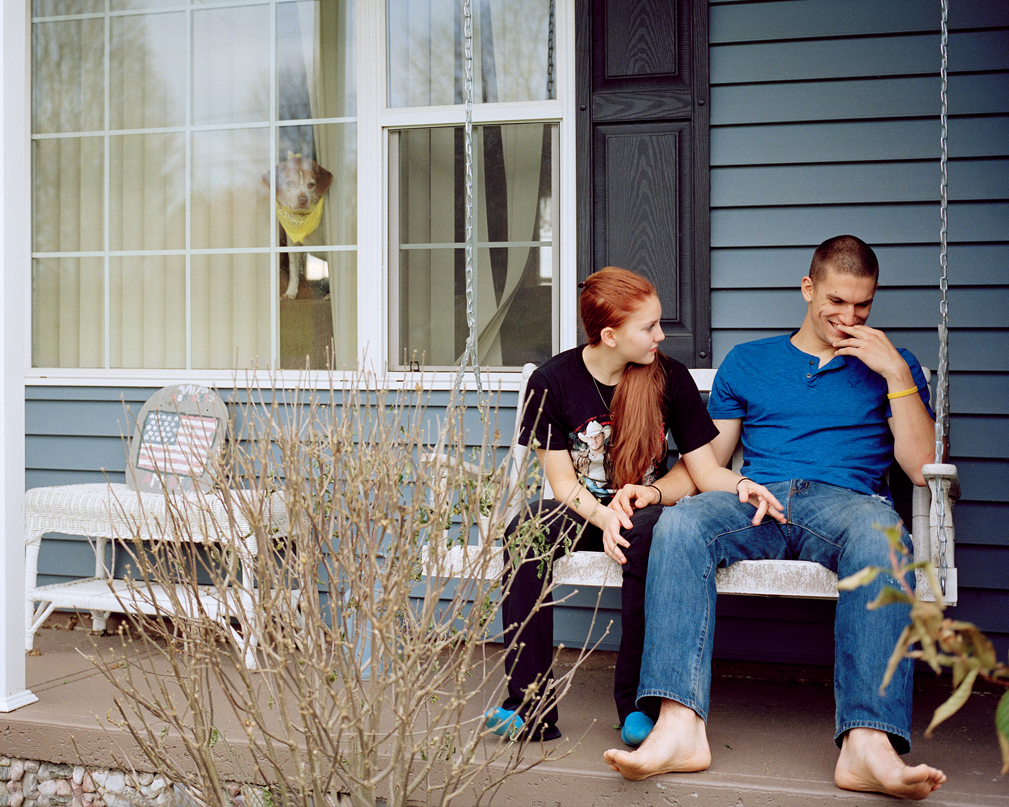 Ben & Brittany on the Front Porch