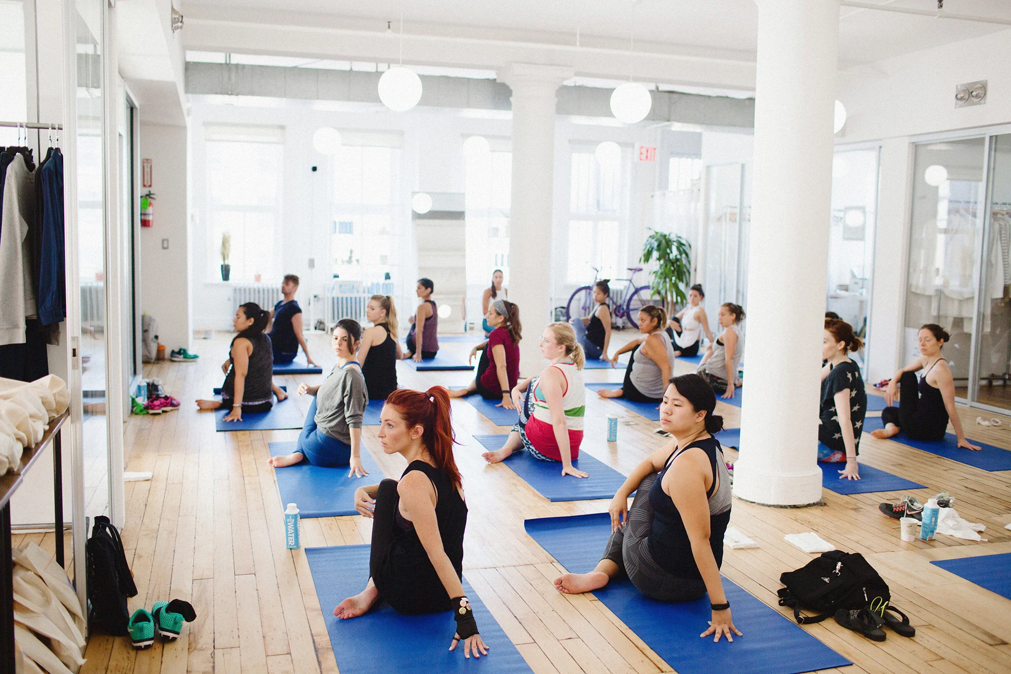 Sarah Slutsky attends Yoga for Bad People Workshop at Brand Assembly