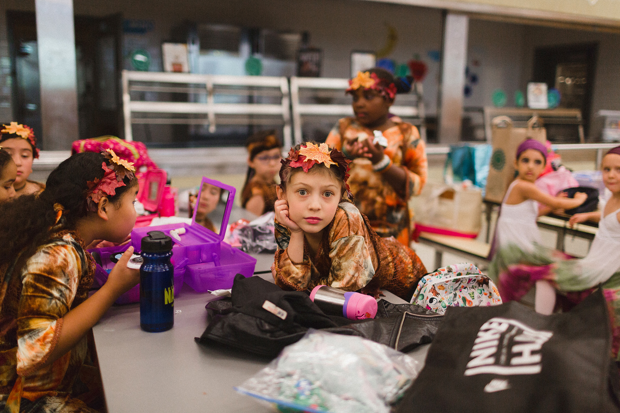 Young dancers preparing for their recital