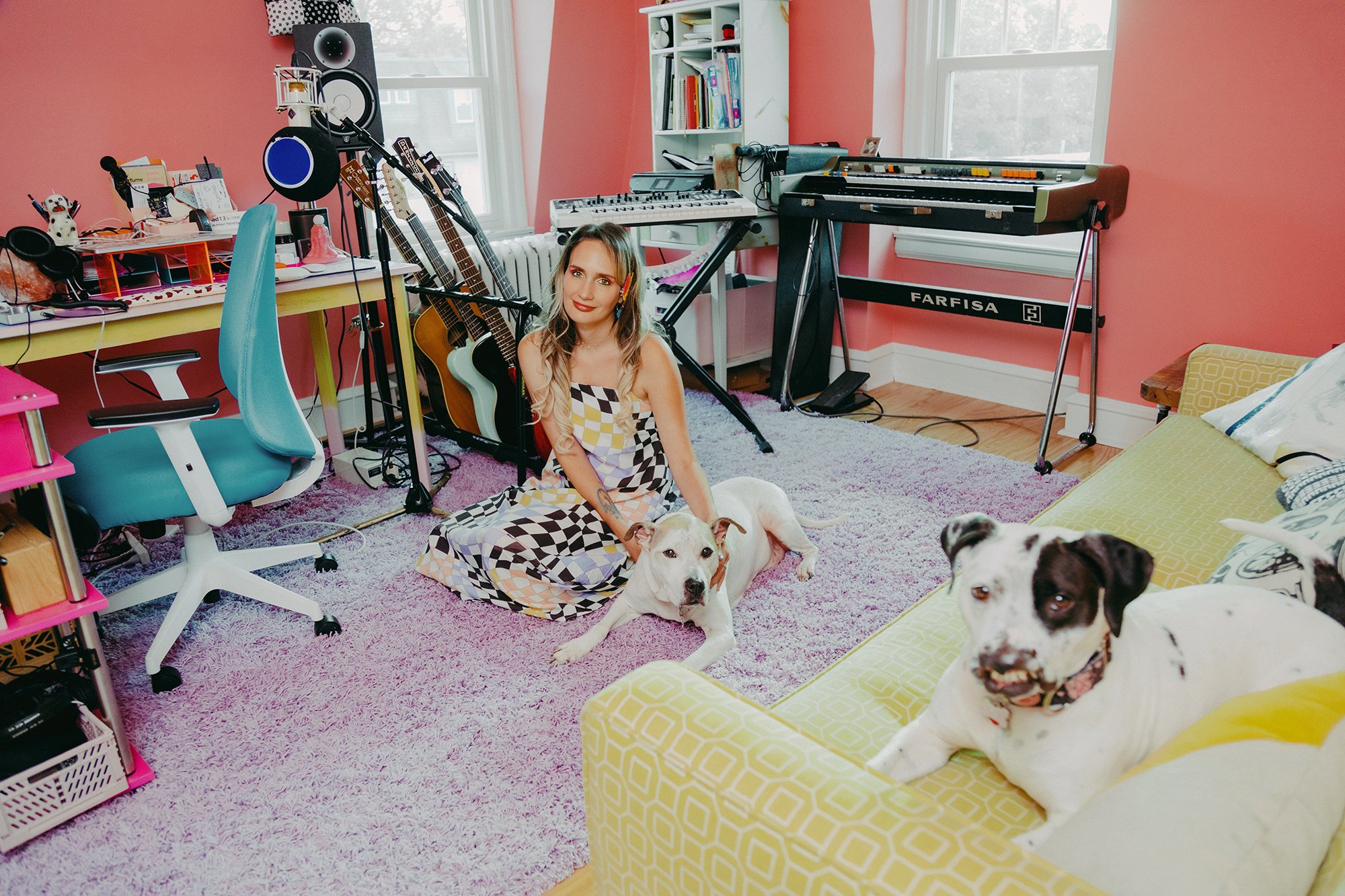 Sadie Dupuis with her dogs, Lavender & Buster