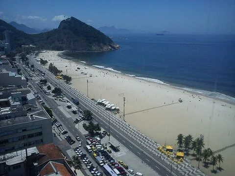 Praia de Copacabana vista da janela do Hotel