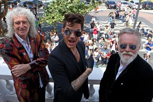Brian May, Adam Lambert e Roger Taylor no Copacabana Palace