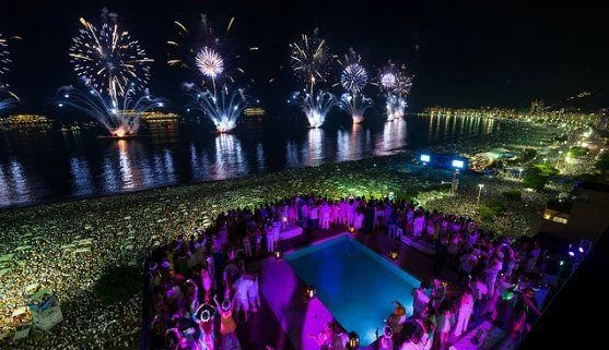 Réveillon 2017 Vista da cobertura do hotel em Copacabana