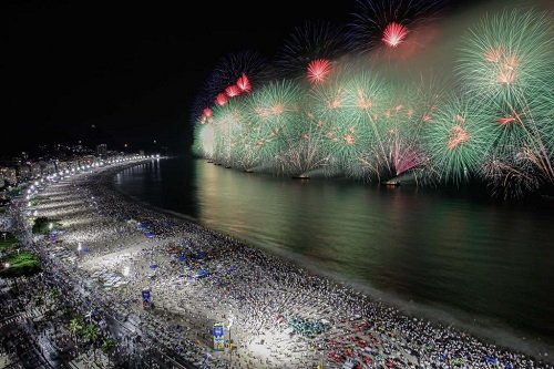 Queima de fogos Réveillon 2022 na Praia de Copacabana