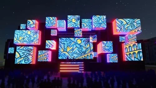 Maquete do Palco Principal  do Réveillon 2026 em Copacabana