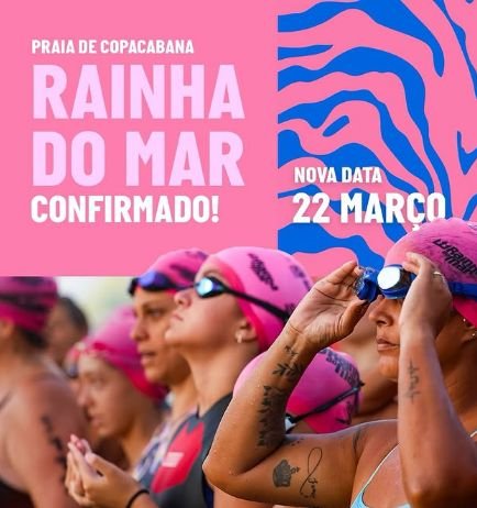 Em 22 de março de 2026 acontece a maratona aquática Rainha do Mar em Copacabana