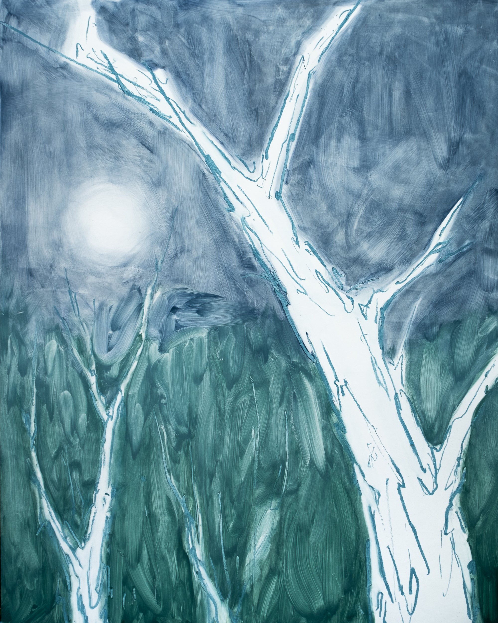  Enveloped by the Moon  Oil on panel, 60 x 48 inches, 2022. 