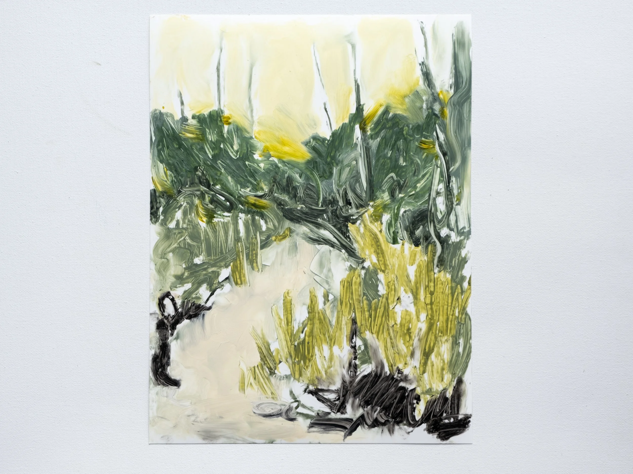   Yellows   Oil stick on yupo 12 × 9 inches  Available from the studio 