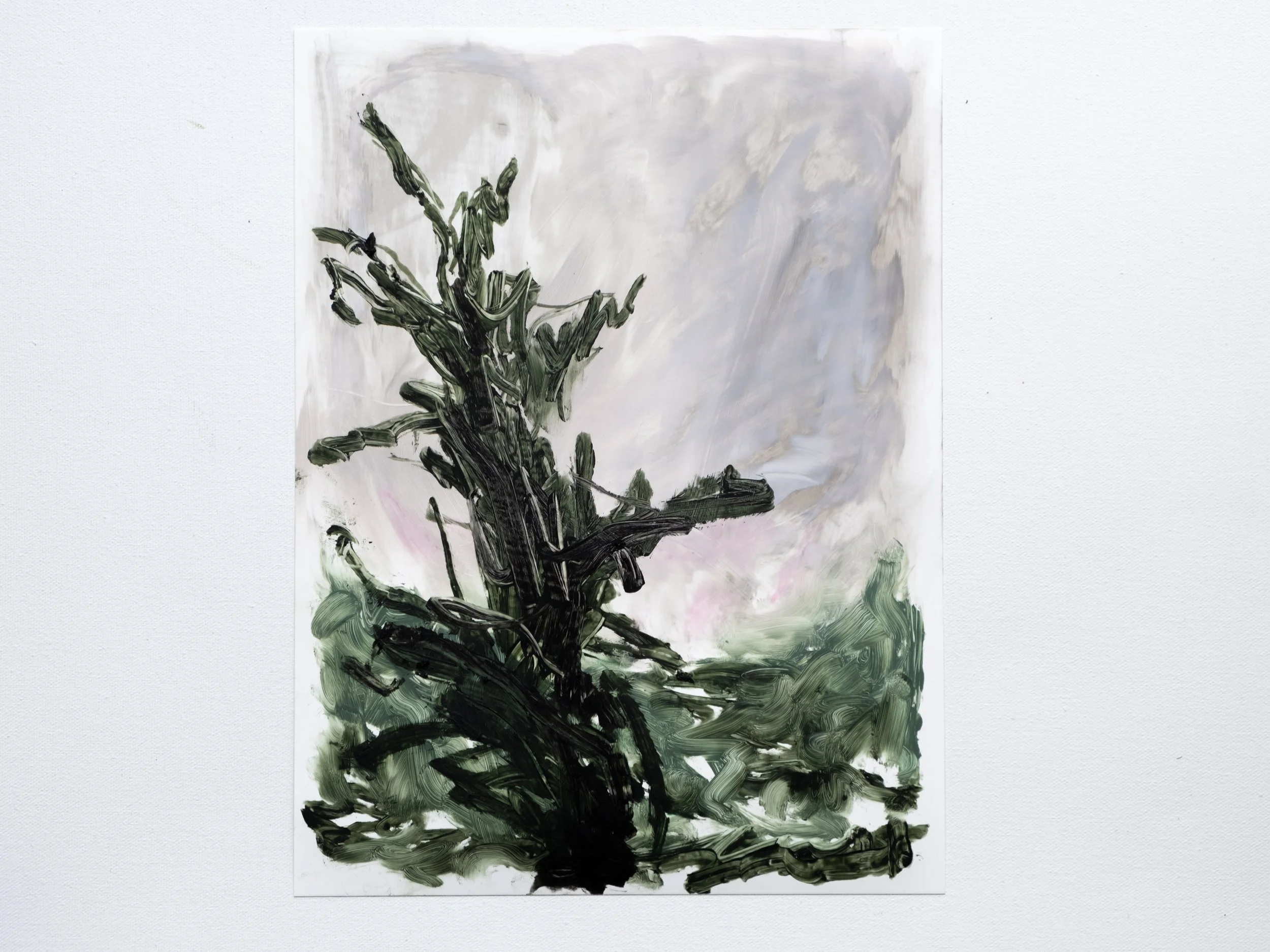   Inward Curl   Oil stick on yupo 12 × 9 inches  Sold 