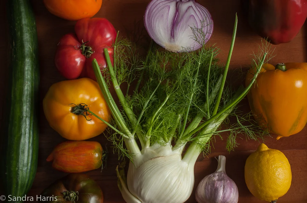 Panzanella salad ingredients