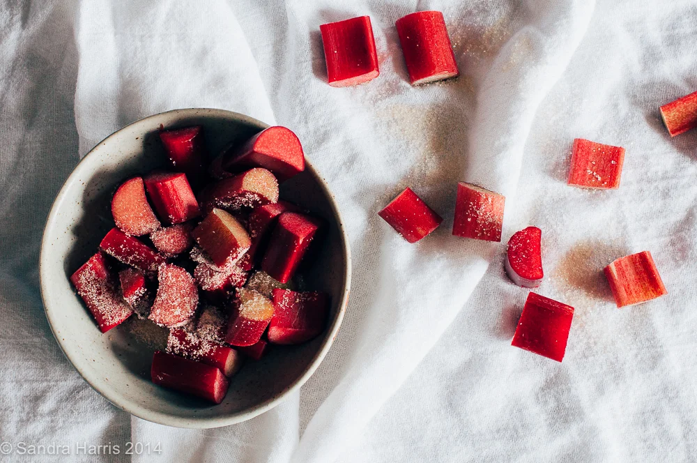 overhead of fresh rhubarb - Sandra Harris