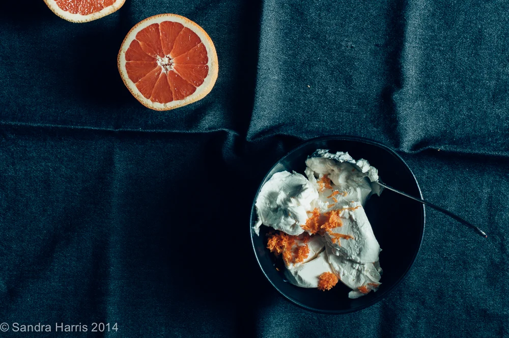 rhubarb marscapone cara cara oranges - Sandra Harris
