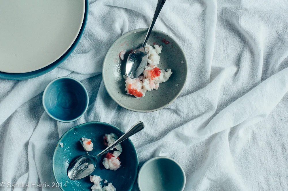 Coconut Rice Pudding with Rhubarb Ginger Compote - Sandra Harris