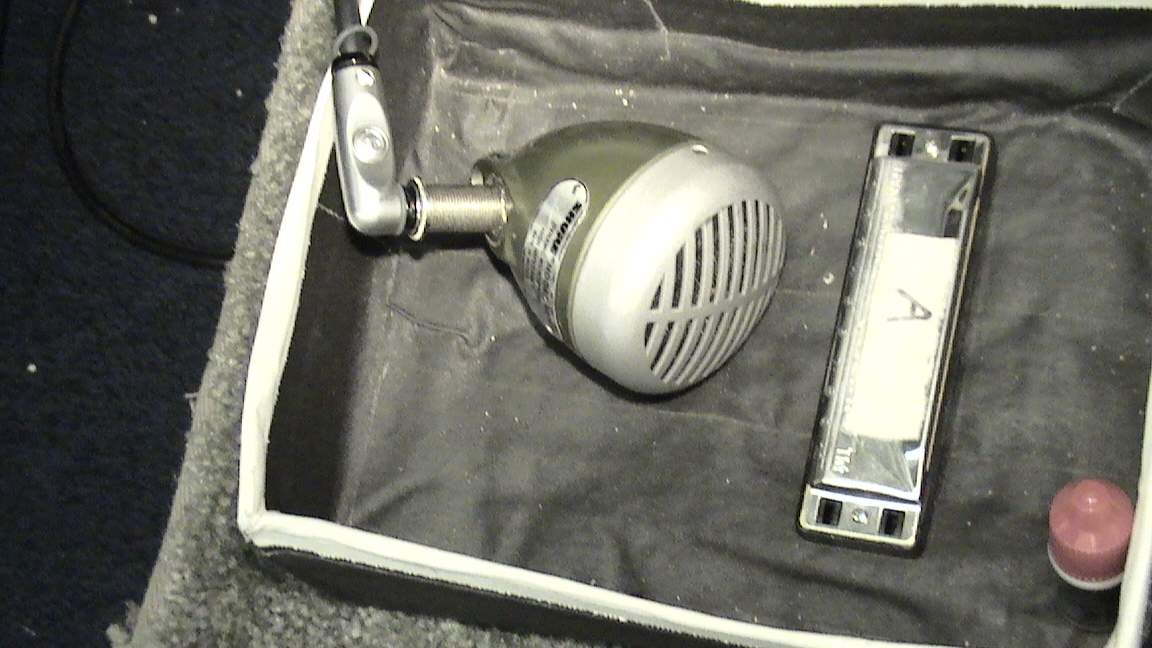 John's harmonica and special microphone