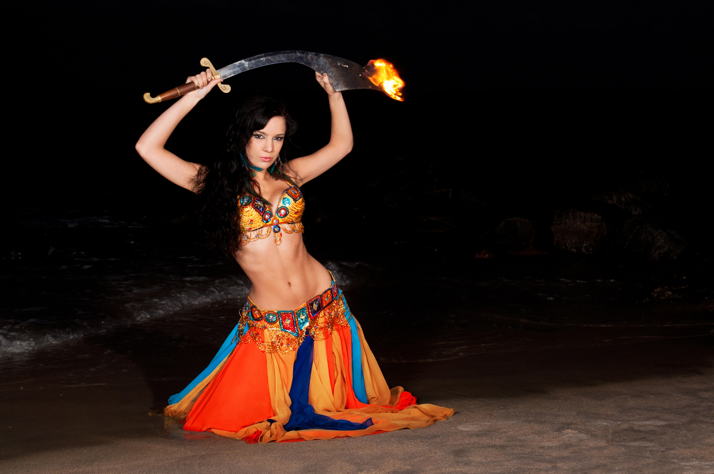 fire dancer belly dancer sword