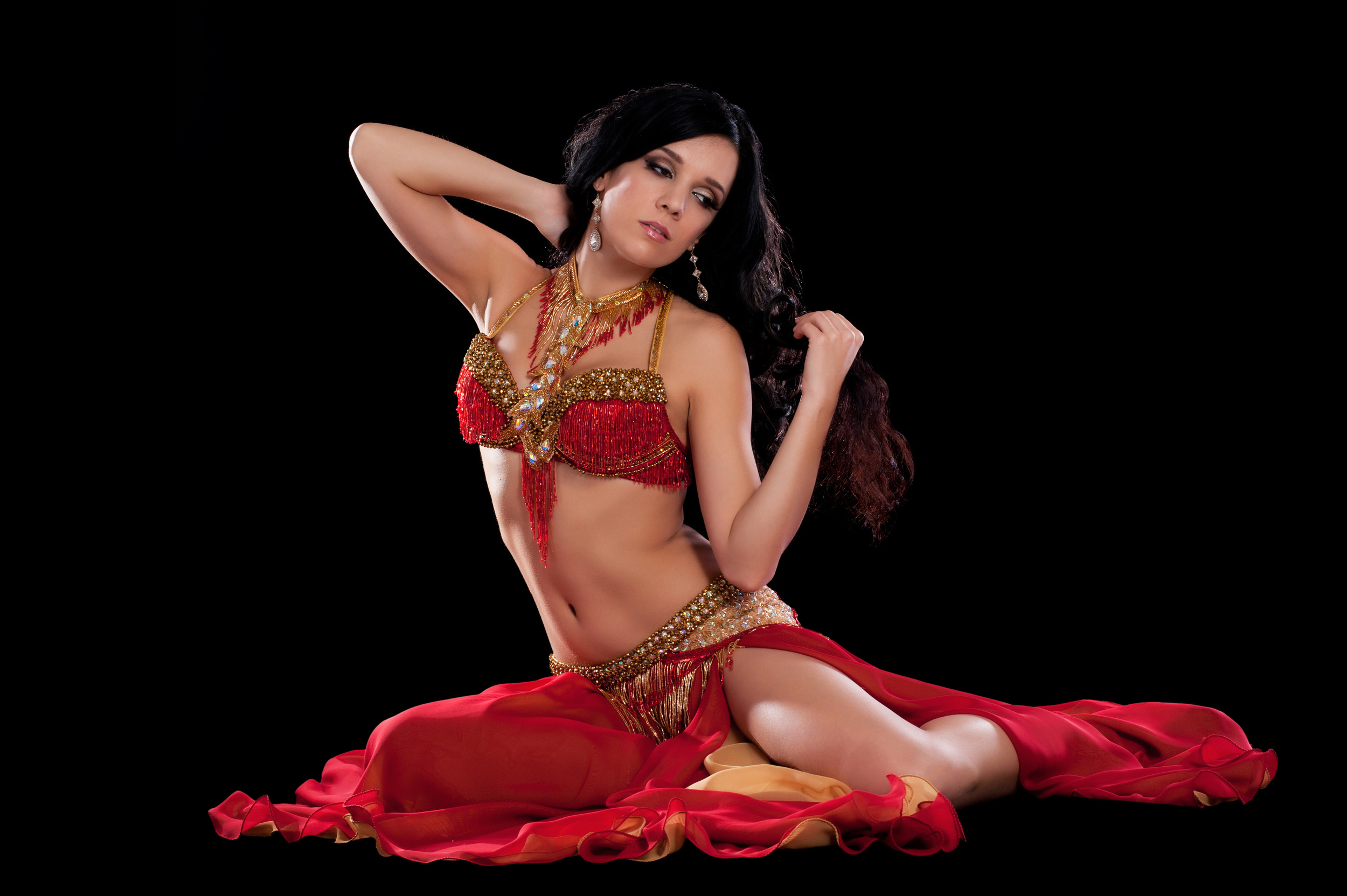 red and god bella belly dance costume