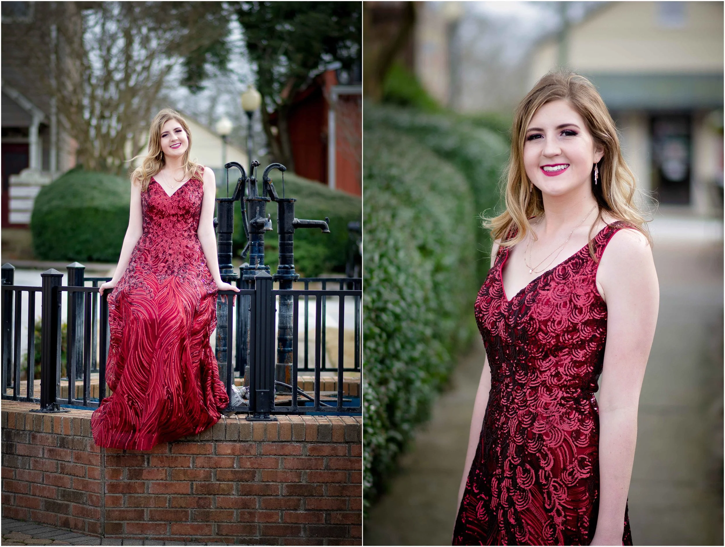 Hannah in her stunning red dress. McEachern High School Prom 2019