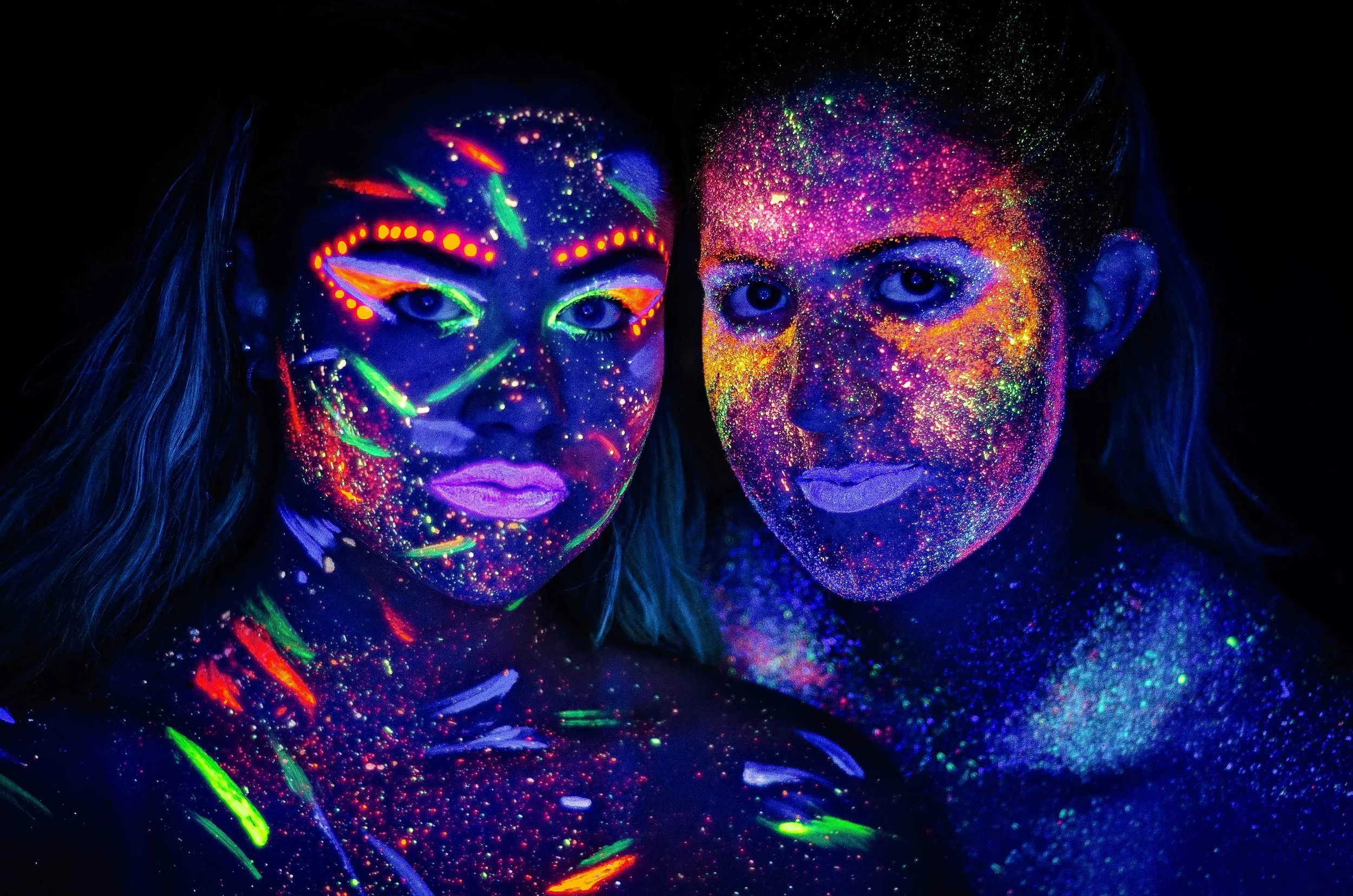 Skyler and Hannah in UV makeup