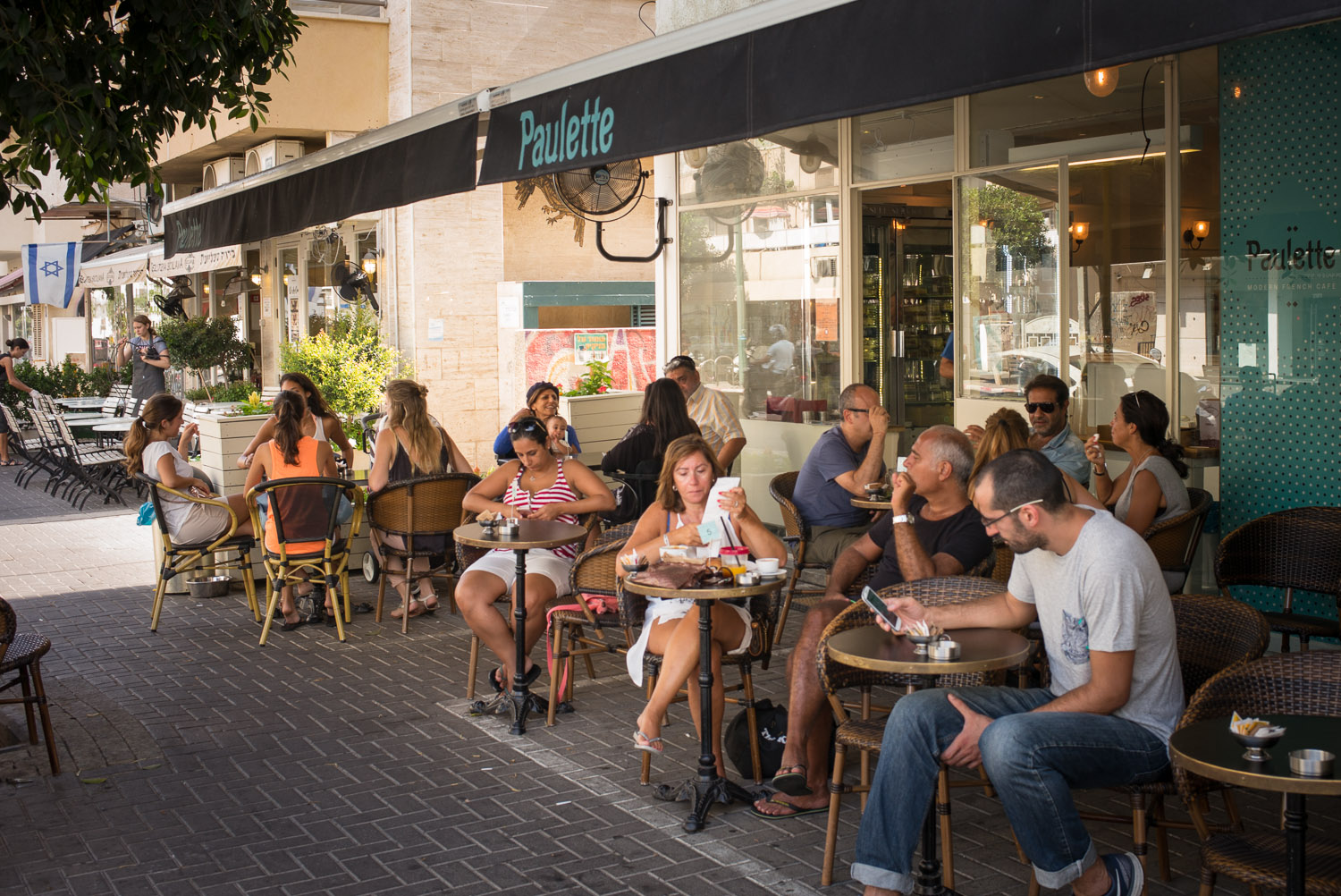  TEL AVIV, ISRAEL - AUGUST 26, 2016: French Café Paulette opened in May 2016 