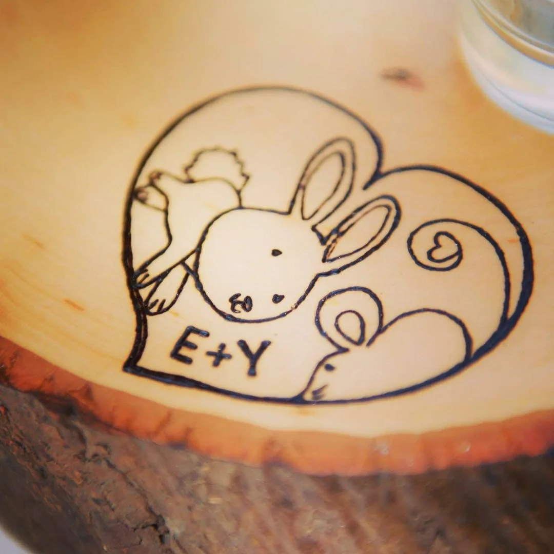 Wedding Logo Printed on Side Tables