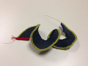 A knitbot constructed from wool and nitino