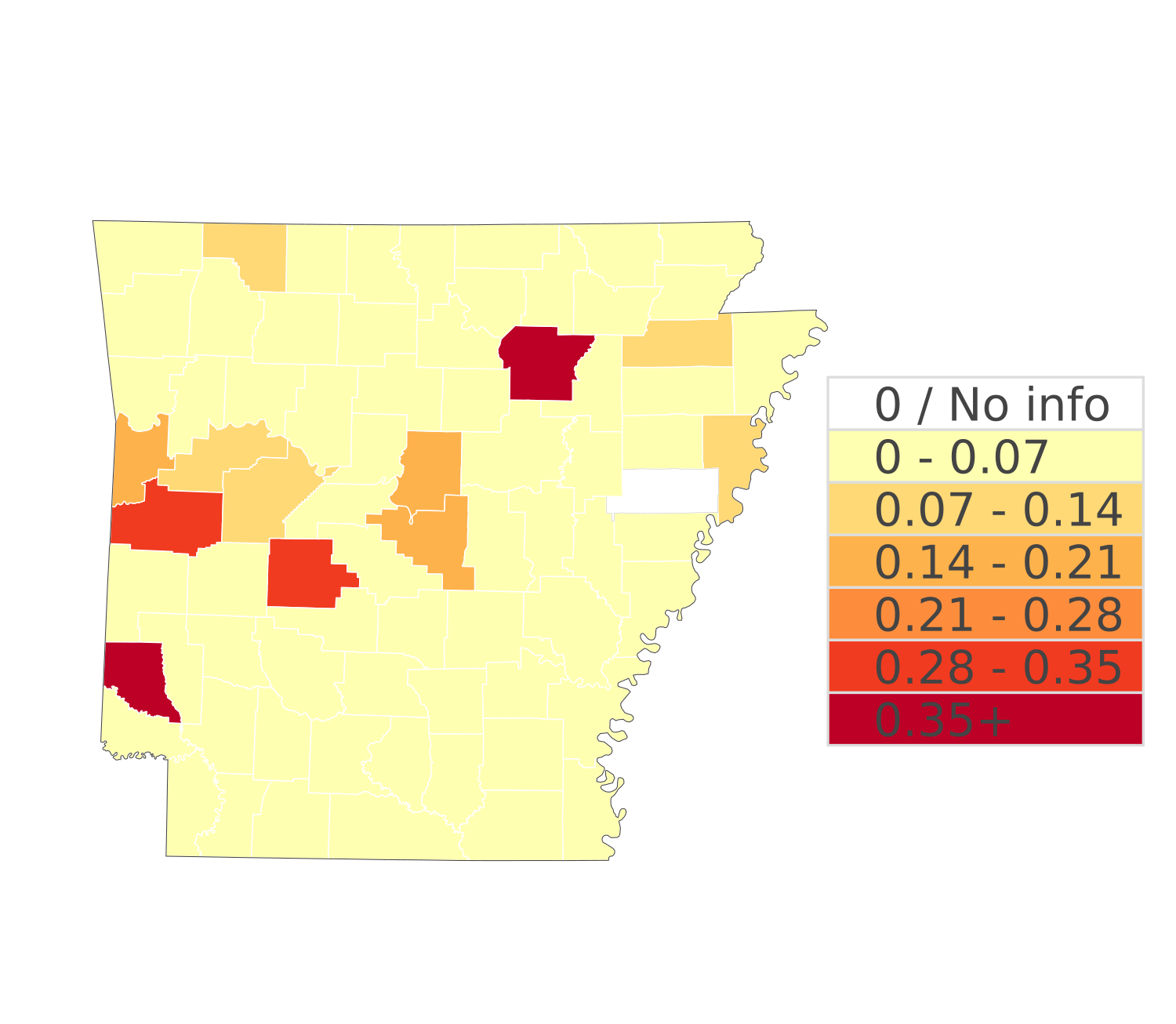 2010 cases per capita. Click to enlarge.