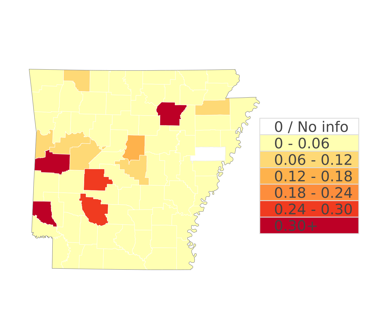 2014 cases per capita. Click to enlarge.