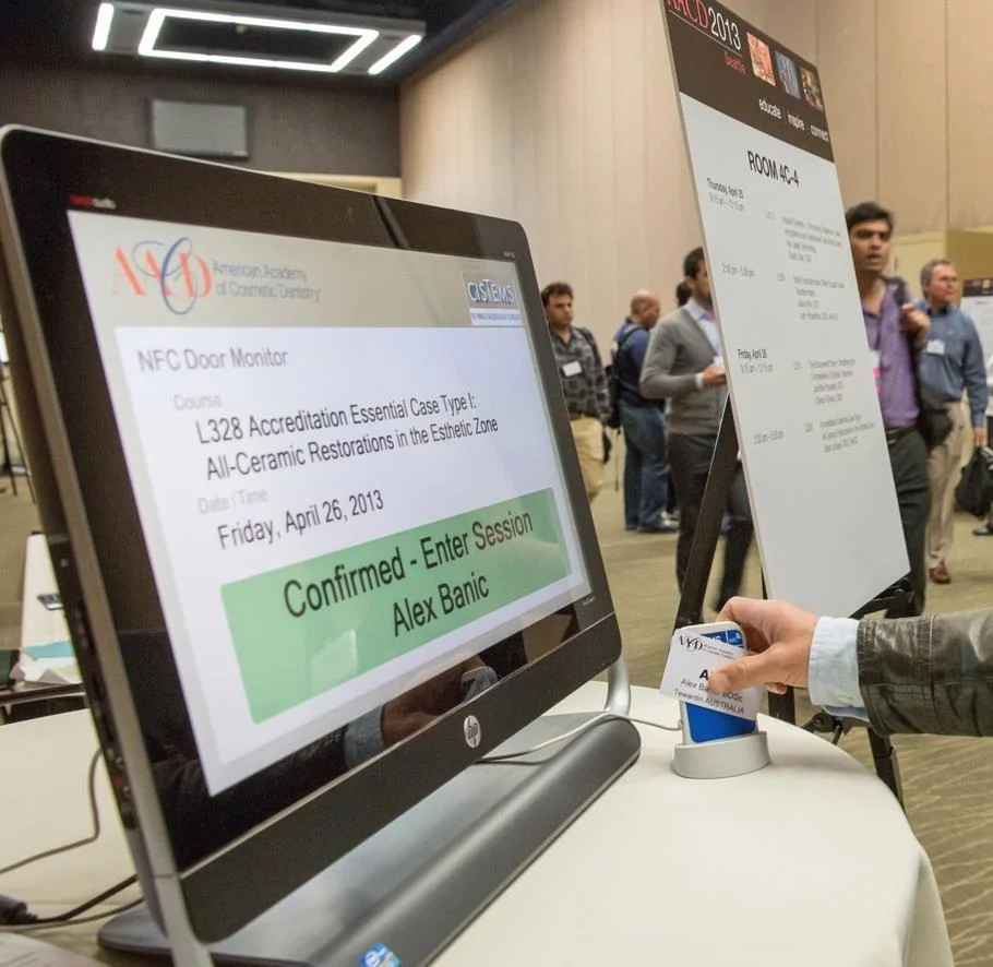 In 2013 AACD successfully implemented NFC SmartCard technology for the first time at its Seattle meeting for CE session tracking to improve accuracy and provide attendees with real-time information. 
