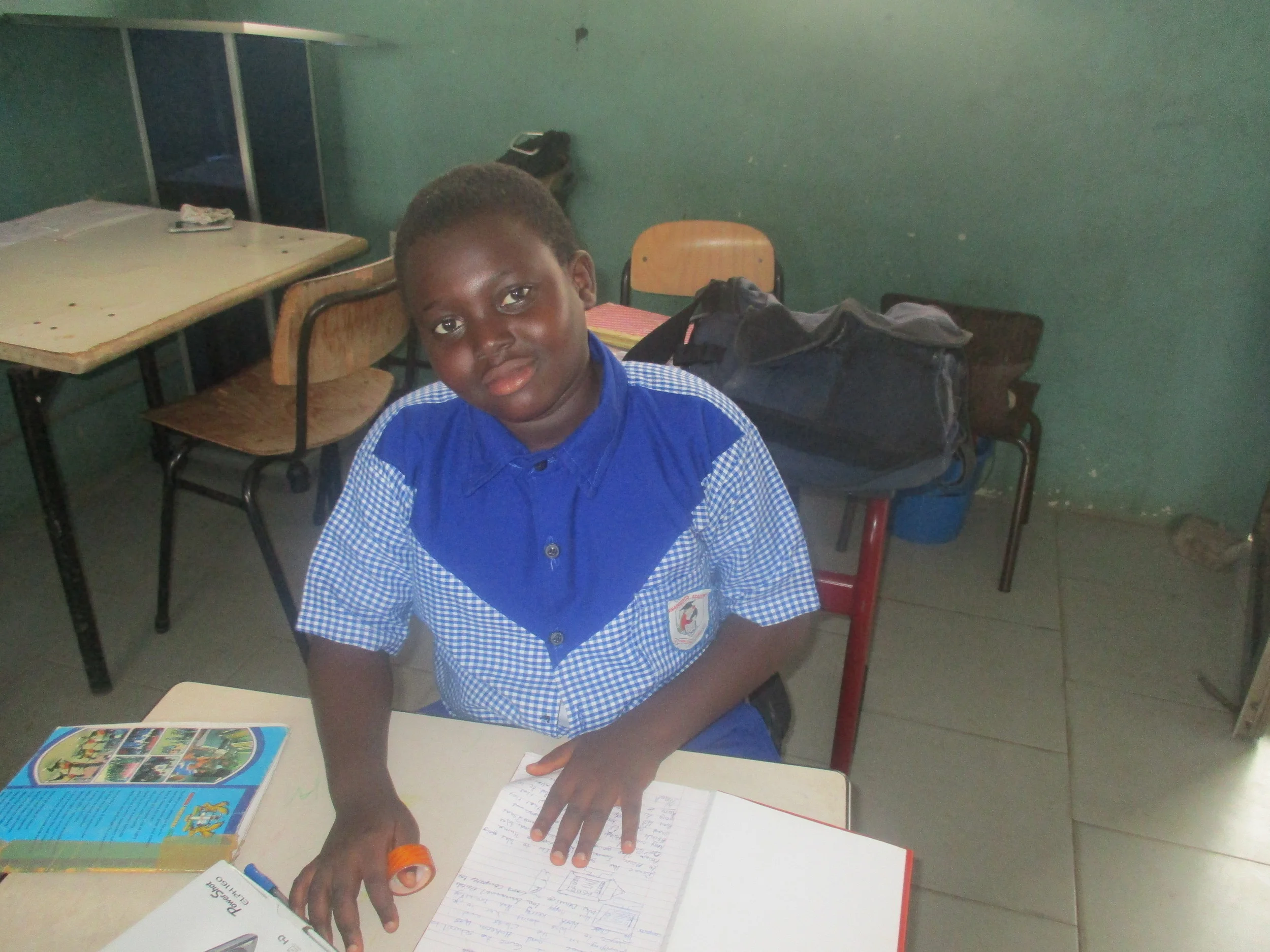 One of the best photos from the scavenger hunt: a portrait of Malik (Class 4) by Apoakwah (Class 5).