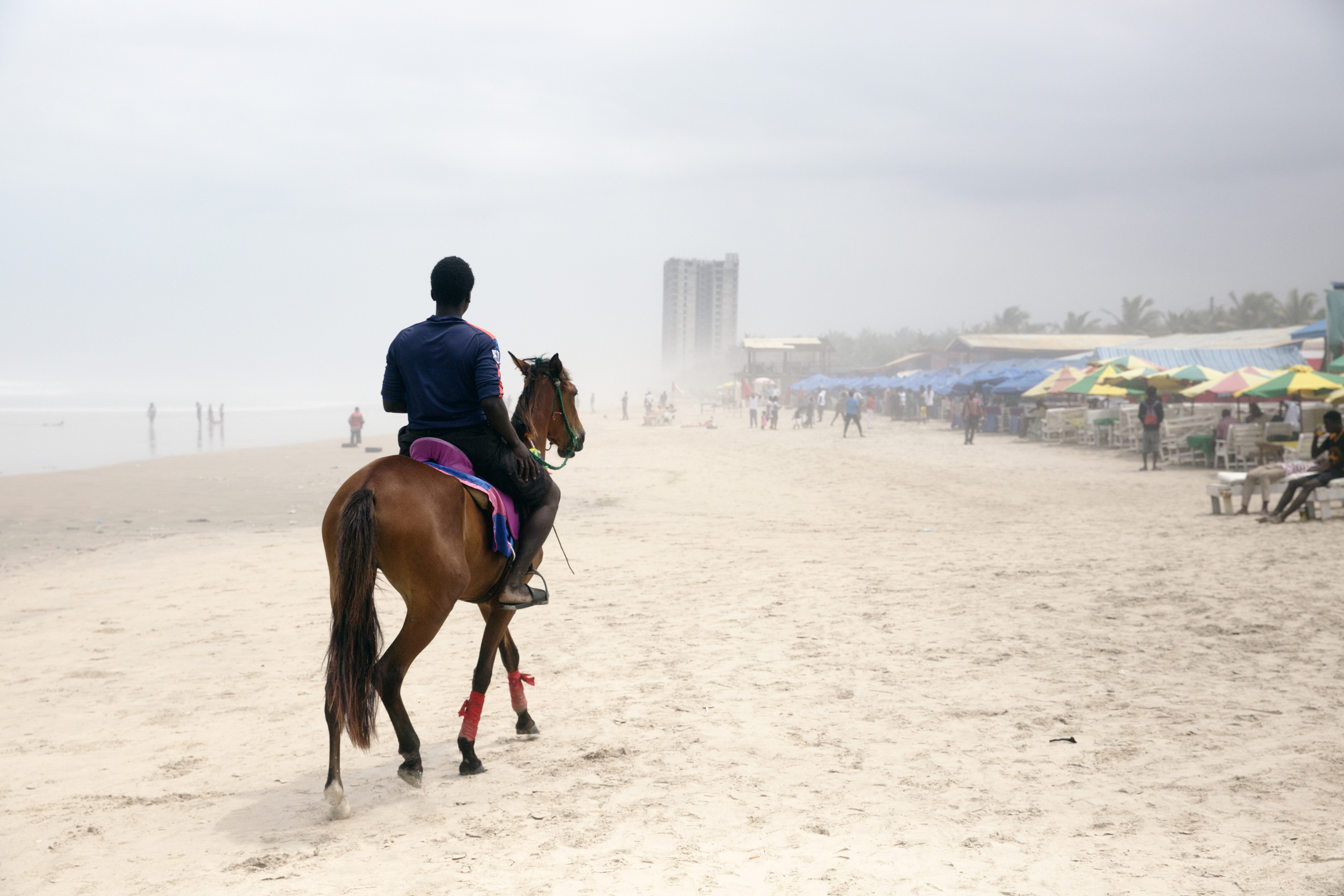 As you can (sort of) see, the beach is pretty foggy (in the distance). 