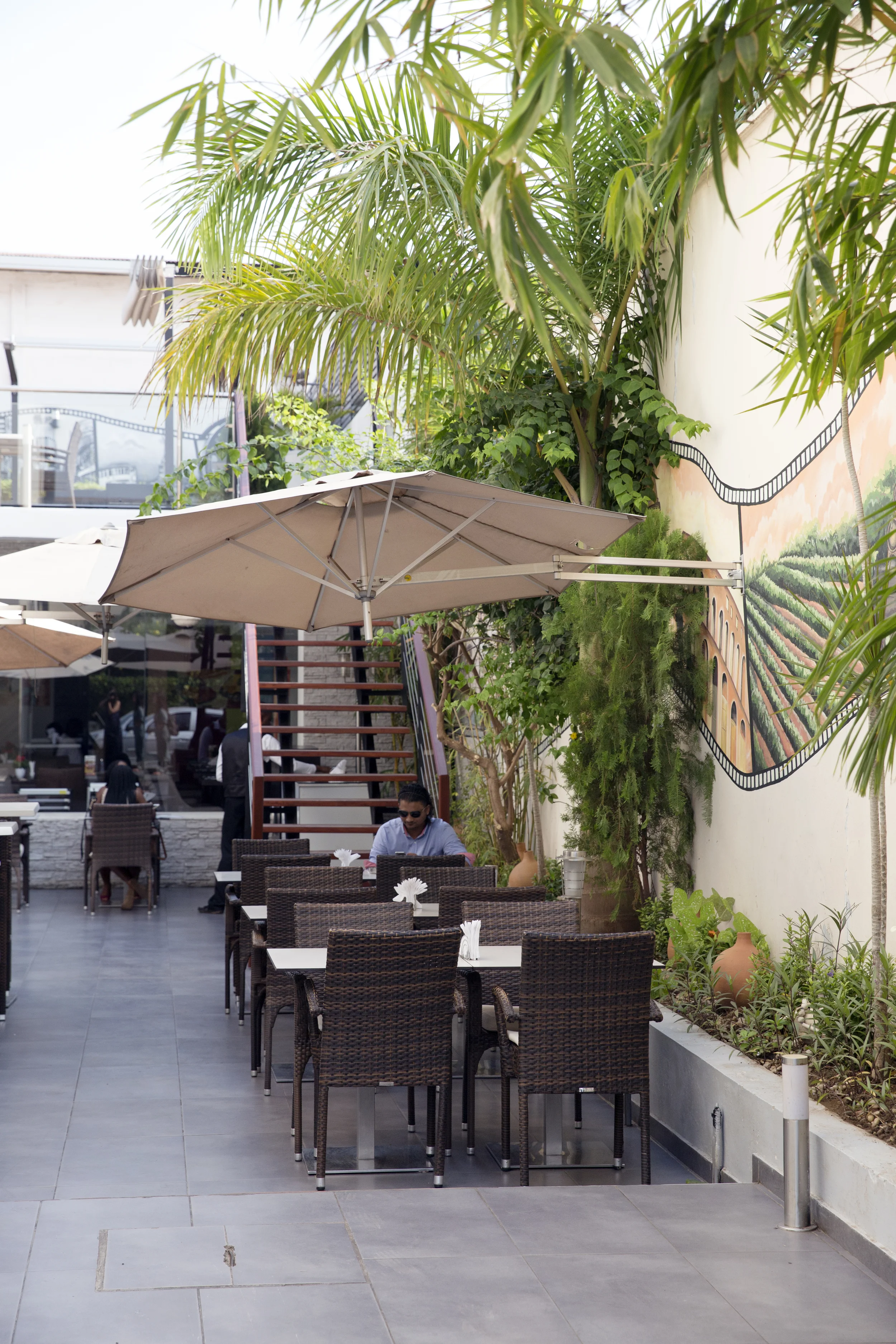 The outside patio of La Piazza. 