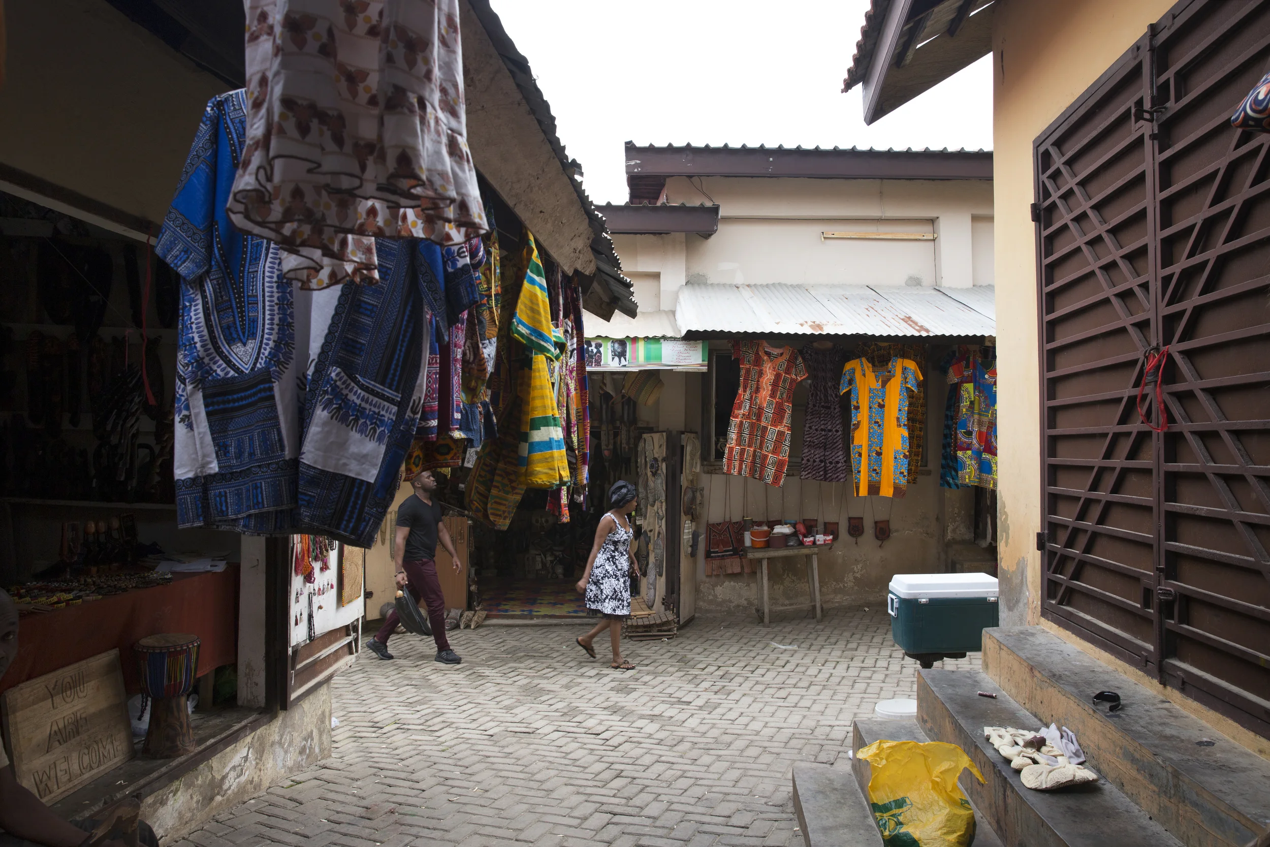 The view down one of the rows of shops.