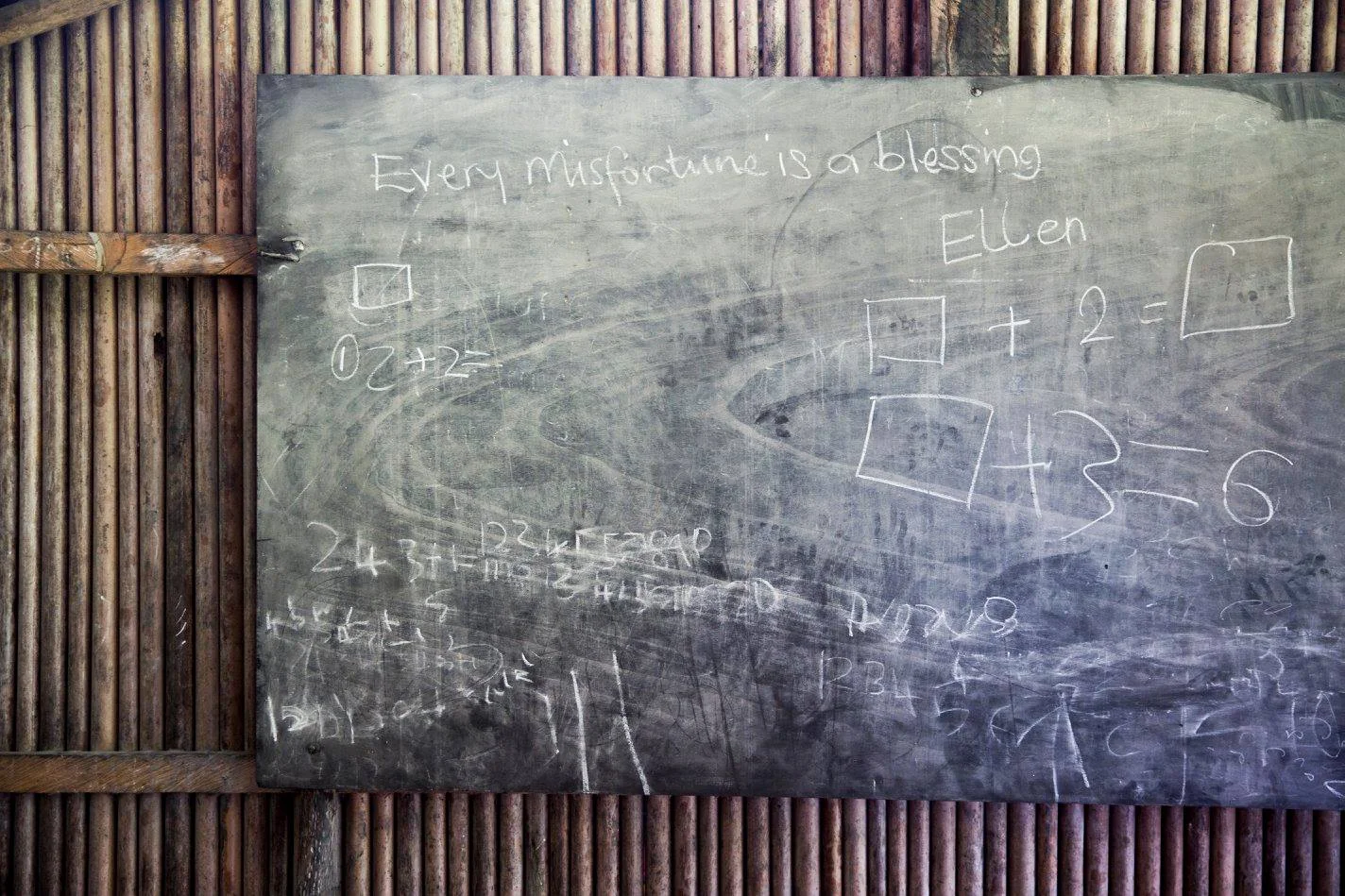 Words of wisdom found on an Nzulezo classroom chalk board...