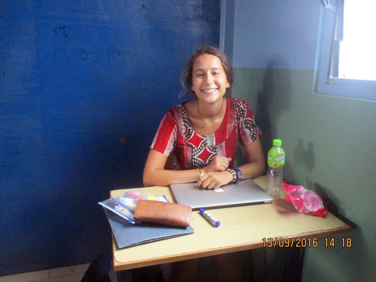 A snap of me teaching, taken by my amazing Form 1-2 student Barbara.