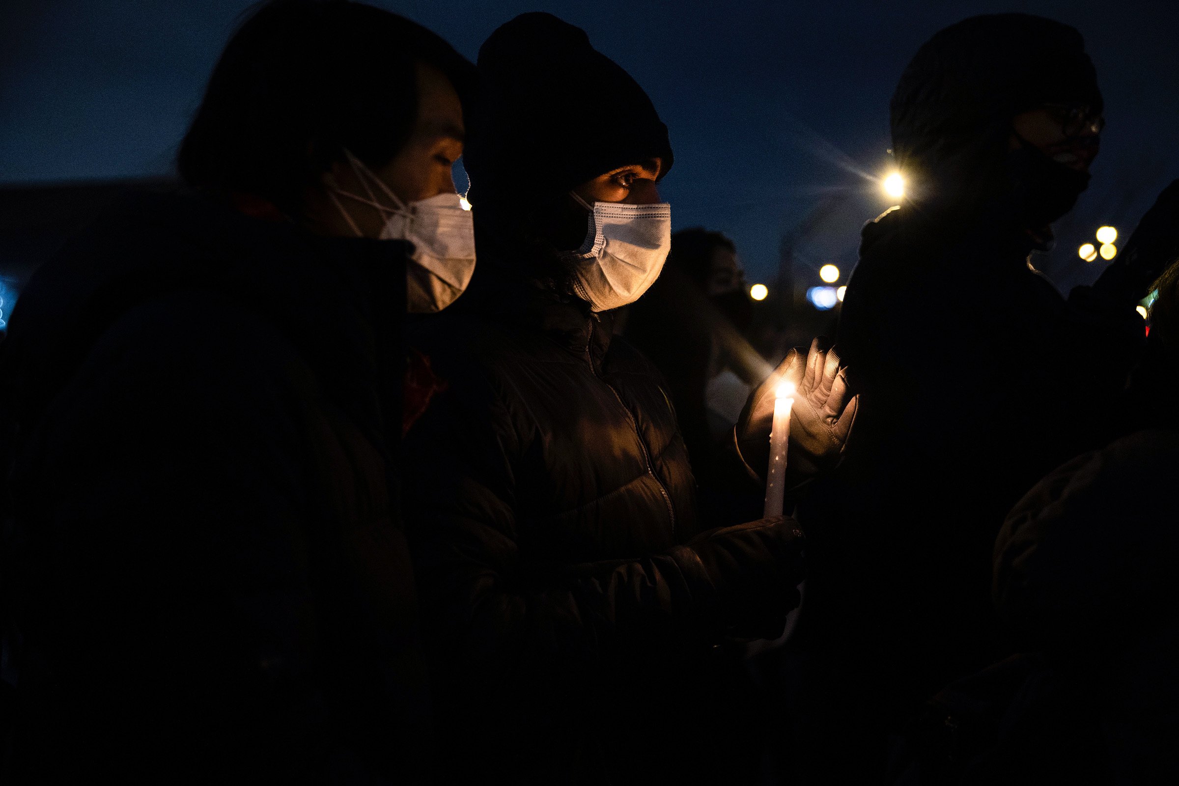  About 100 people attend a vigil in solidarity with the Asian American community after increased attacks on the community since the onset of the coronavirus pandemic a year ago, in Philadelphia, Pennsylvania on March 17, 2021. (On assignment for Reut
