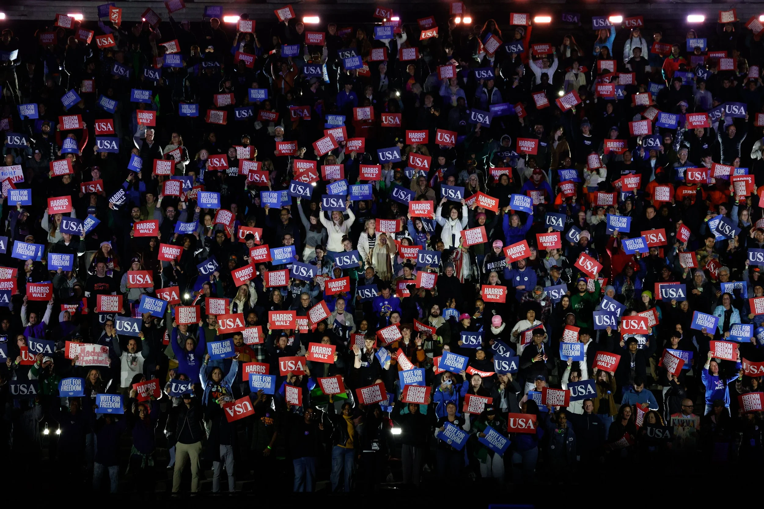  Thousands attend a rally in support of Presidential candidate Kamala Harris in Philadelphia Pennsylvania on November 4, 2024. (On assignment for Reuters)  