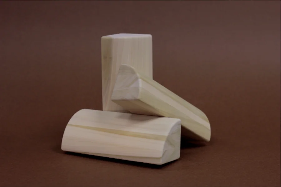 wooden yoga props