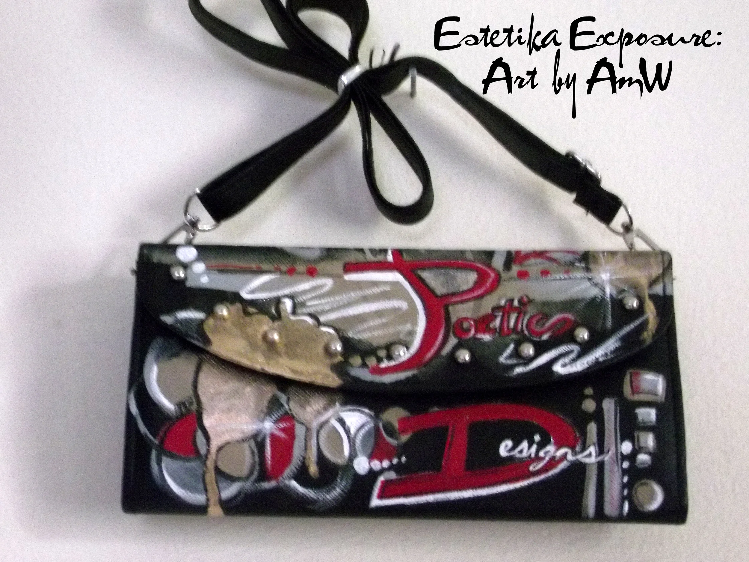 Custom painted cross body purse-Poetic Designs