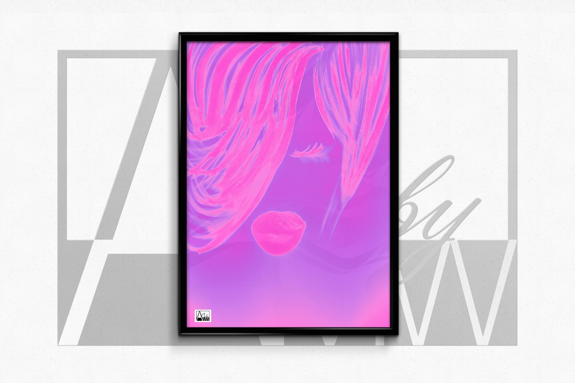 COPYRIGHT 2015 ART BY AMW_HOT PINK VIBRATIONS poster mockup.jpg