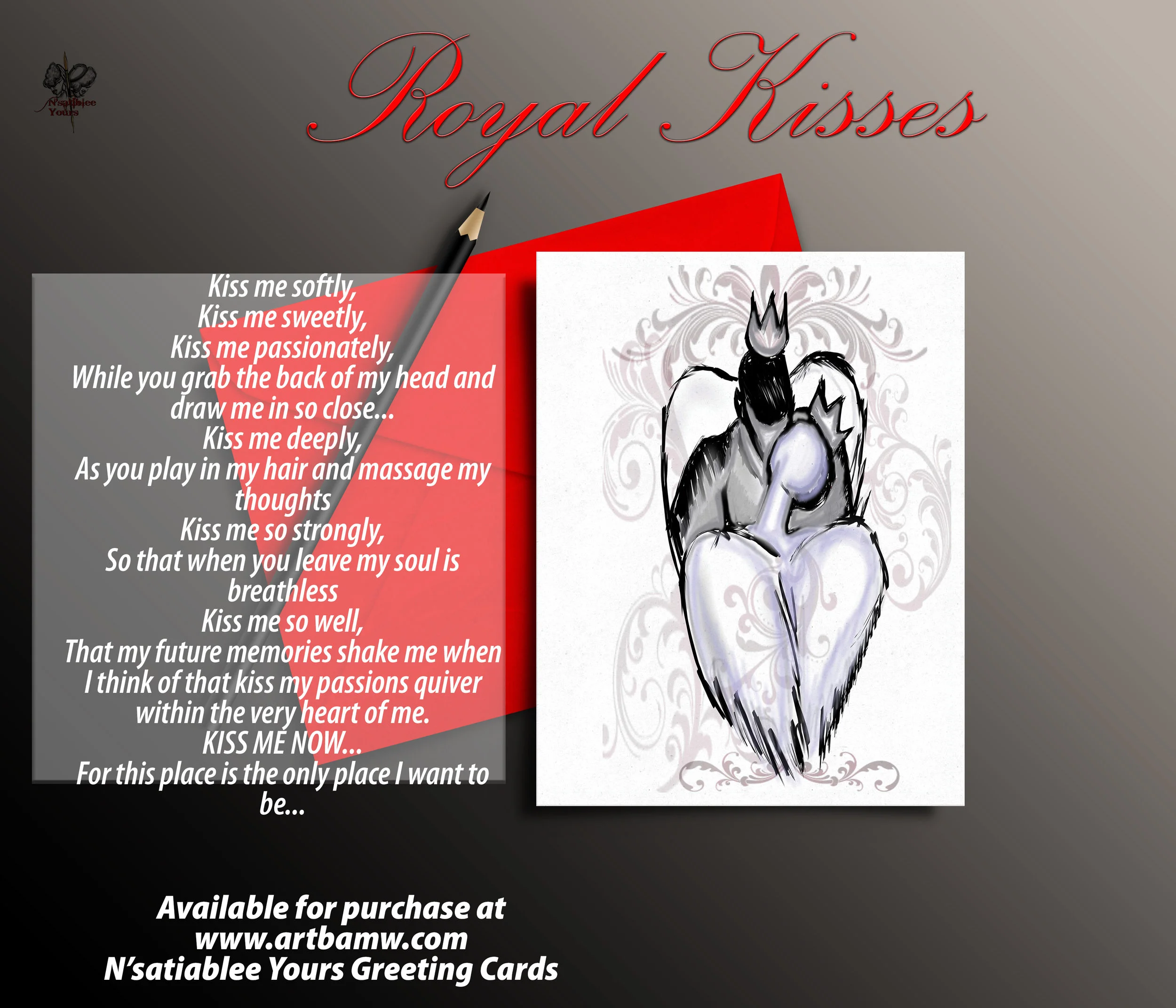 Art by AmW Royal Kisses Greeting Card