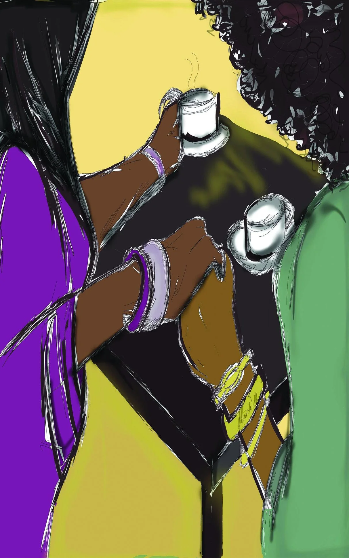 sisterhood black art greeting card