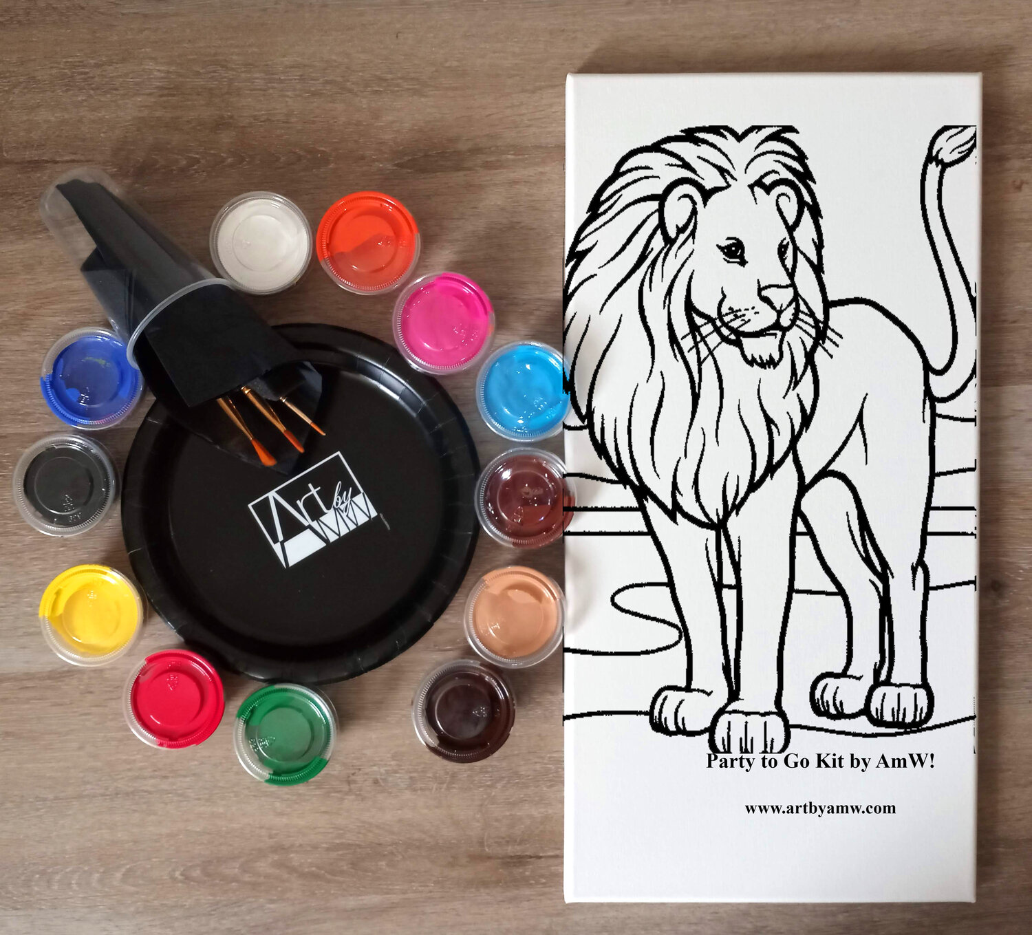 PAINT PARTY TO GO KIT - LION THEME — Art by AmW