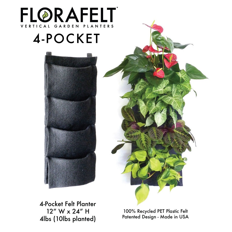 FloraFelt 4-Pocket Vertical Garden Planter