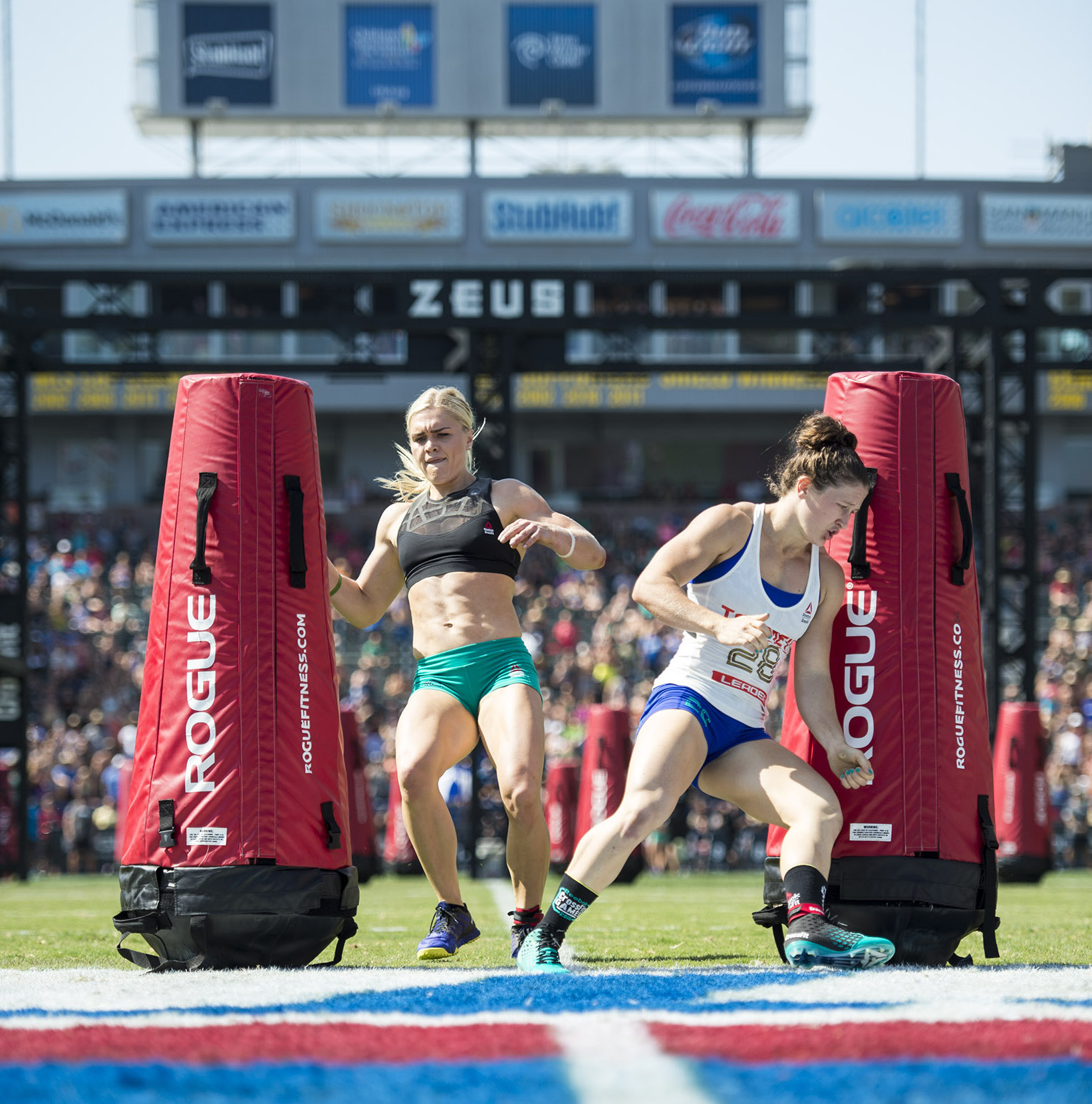 Katrin Davidsdottir and Tia-Clair Toomey at the 2016 CrossFit Games, Nikon 70-200, Nikon D4s -- Copyright CrossFit Inc, 2016, all rights reserved