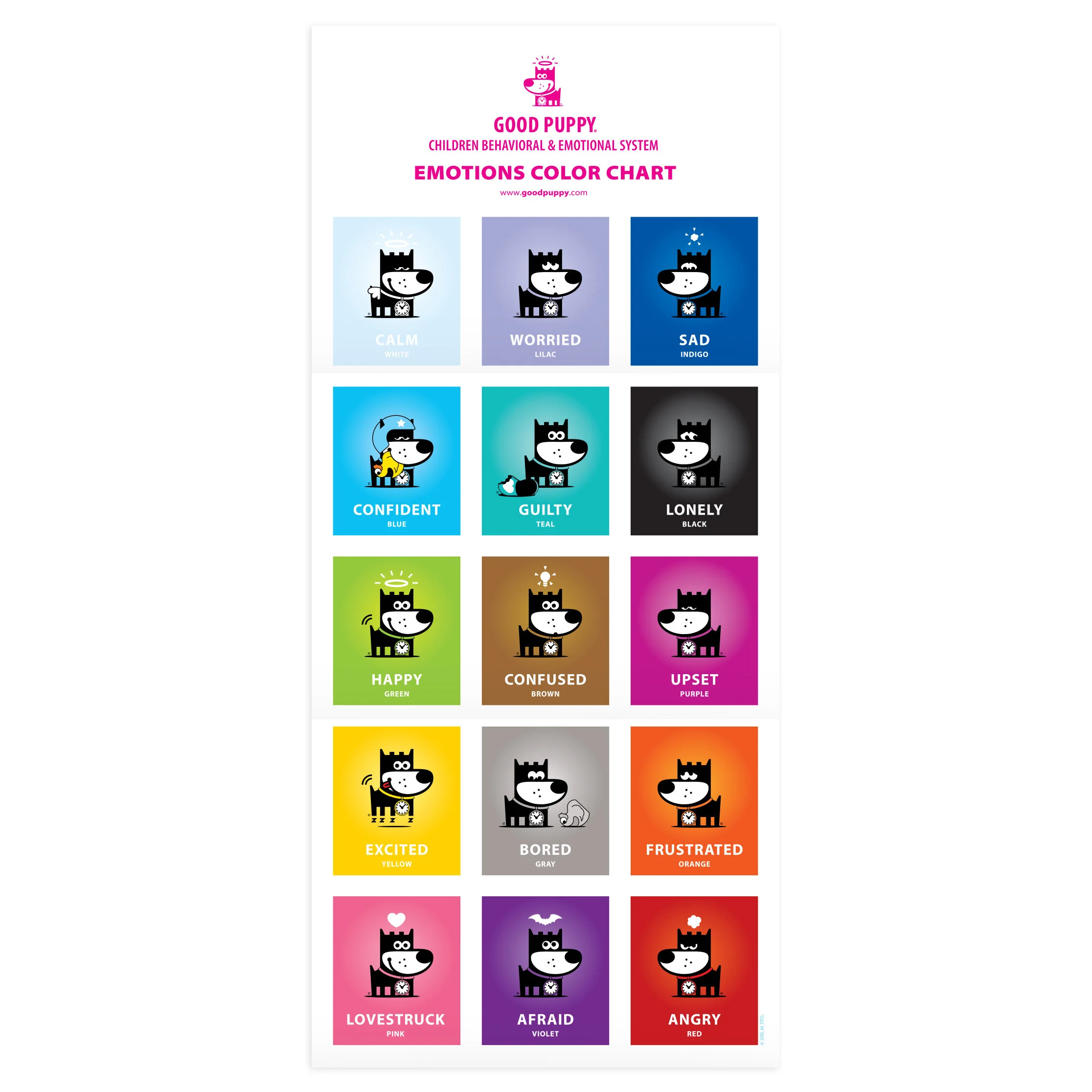  Good Puppy . Emotions Color Wall Chart 