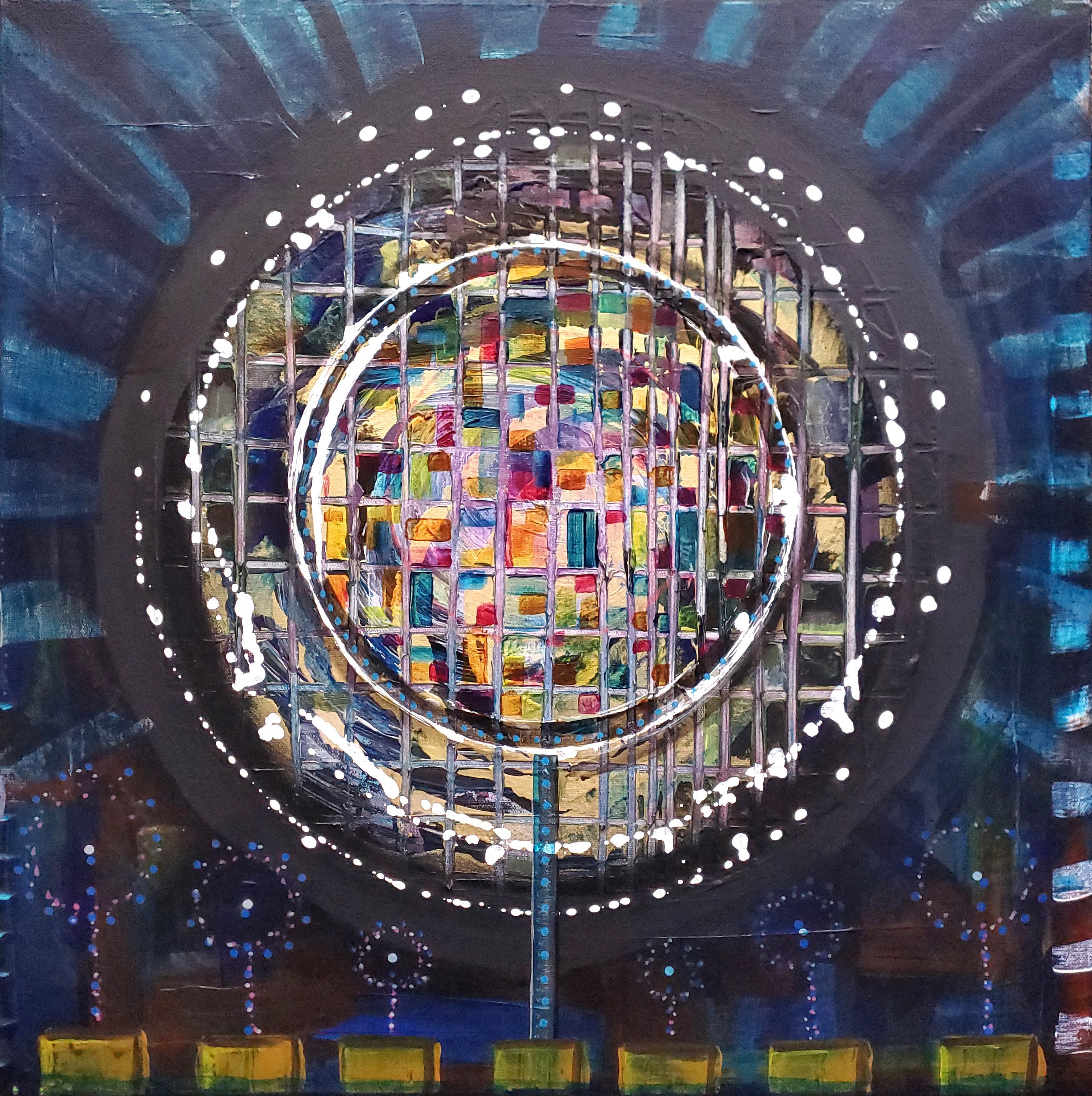 Square image of a colorful abstract painting.