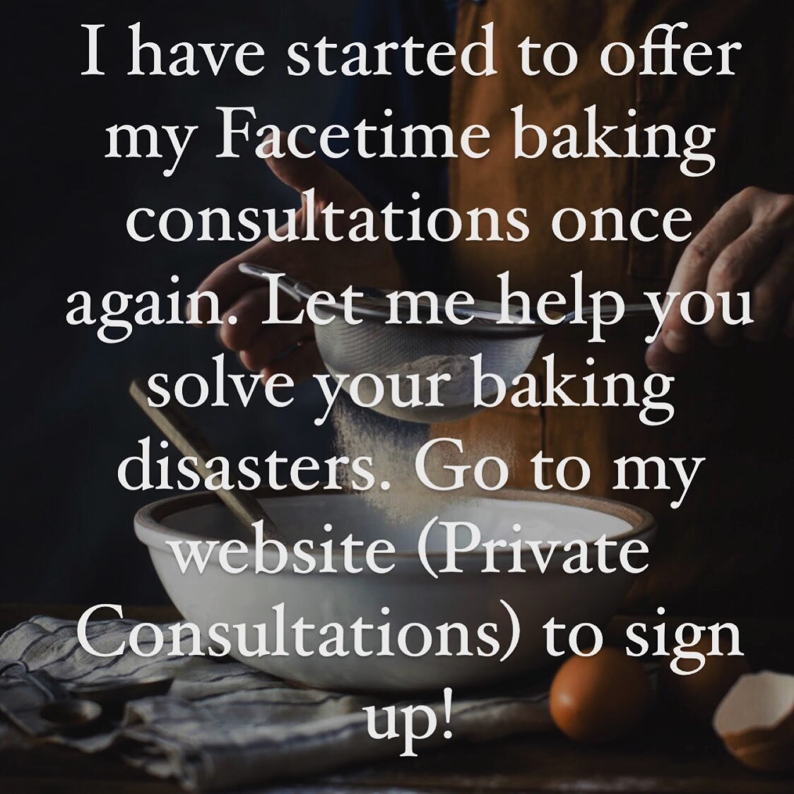 The holidays are coming up and for those of us with food allergies it is an anxious time of year. Sign up for a private consultation with me. I can go over your menu, solve your baking issues and even help you with kitchen/advance prep organization. 